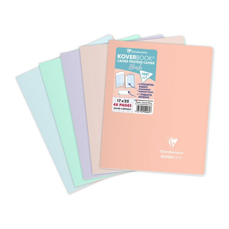 Clairefontaine Koverbook Blush Notizheft – 170 × 220 mm – liniert – 48 Seiten – 90 g/m² – mehrfarbig, PEFC