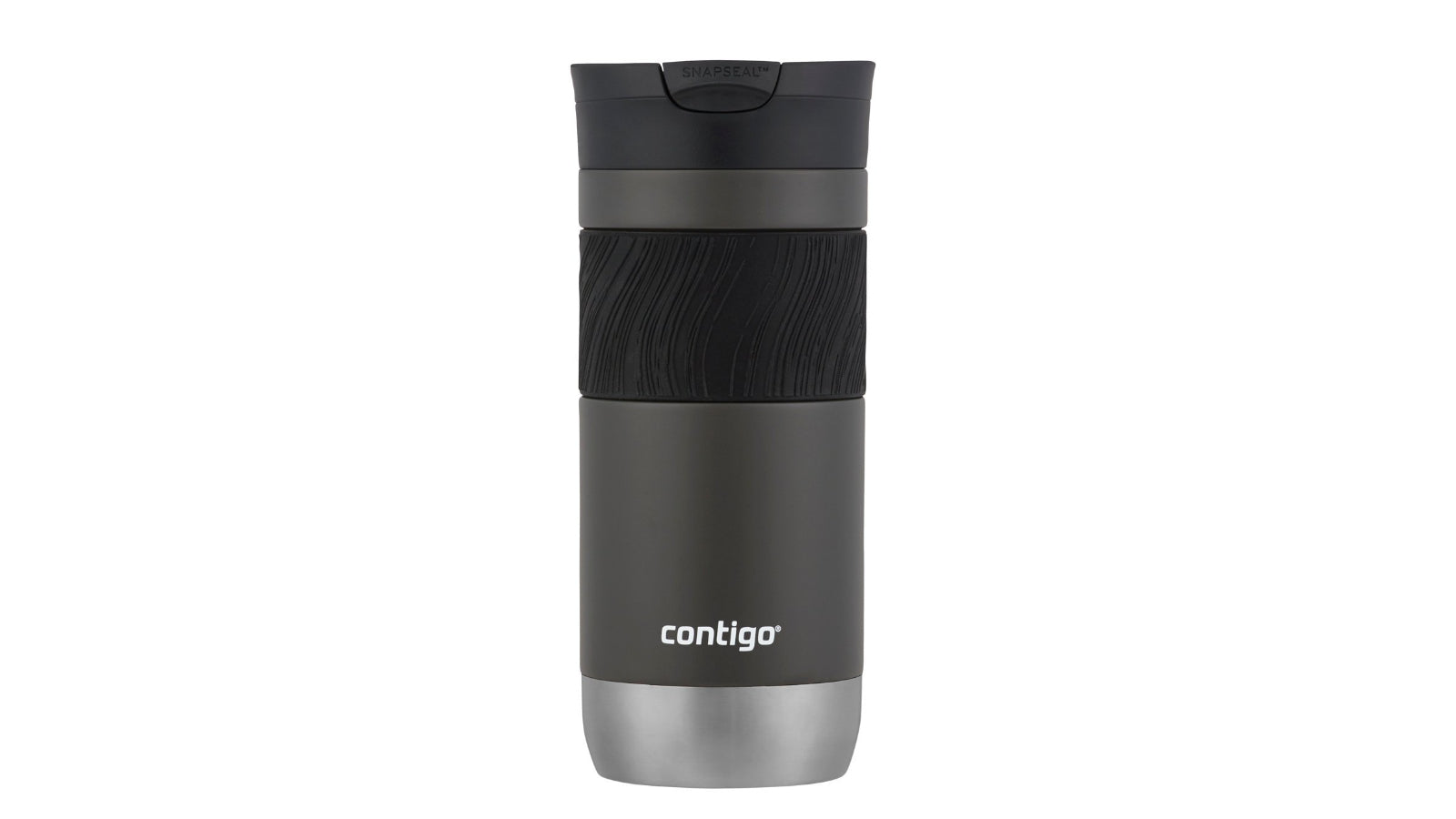 CONTIGO Byron 2.0 Thermobecher 470 ml – doppelwandig 6 h heiss/12 h kalt, Snapseal, Schwarz/Grau
