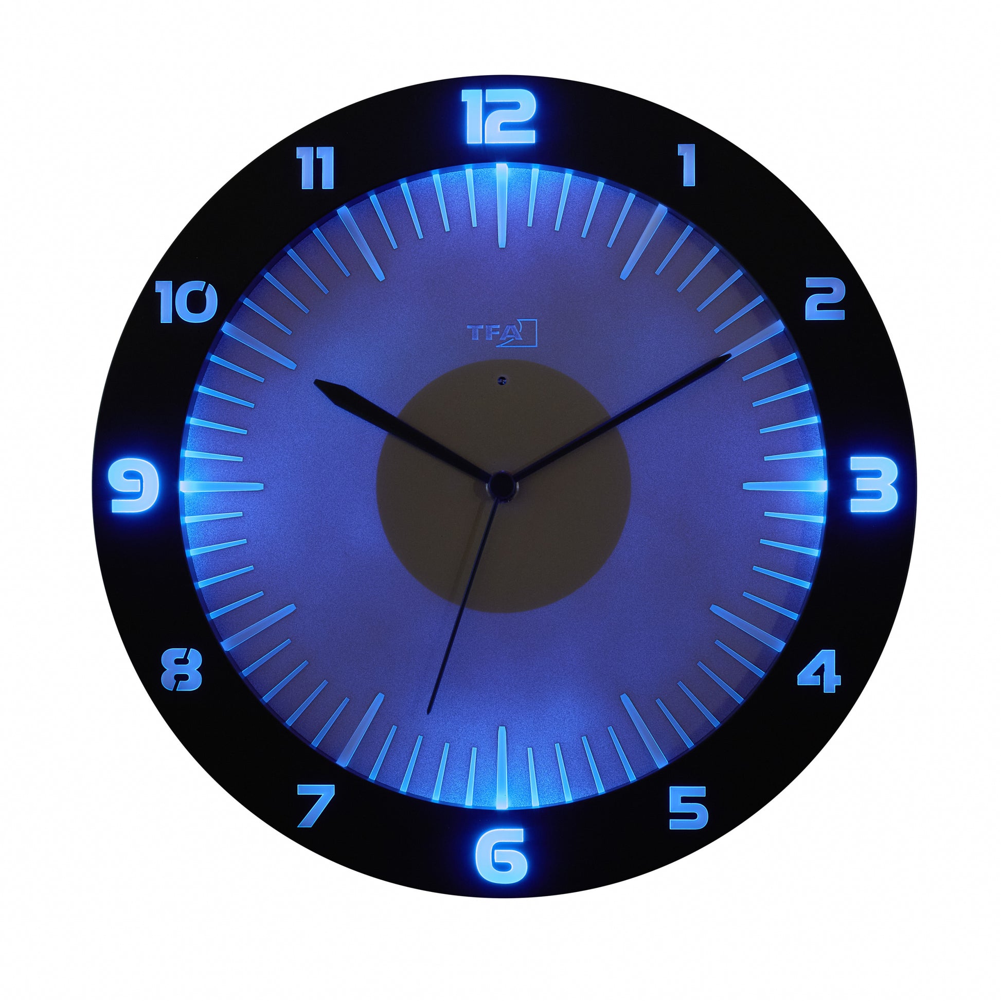 TFA-Dostmann TFA Dostmann LUMOCLOCK Wanduhr – Funk, analog, Licht, USB, Ø 30,3 cm, schwarz, Kunststoff