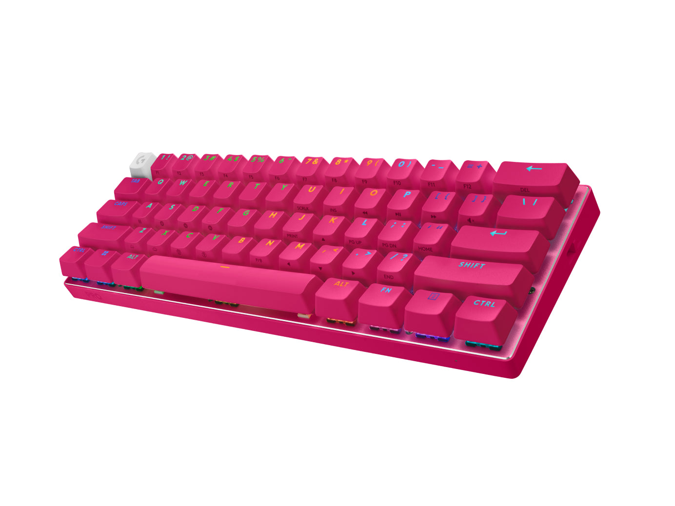 Logitech G PRO X 60 – Gaming-Tastatur 60% – Mechanisch – Bluetooth & 2,4 GHz – QWERTY (US-INT) – Magenta