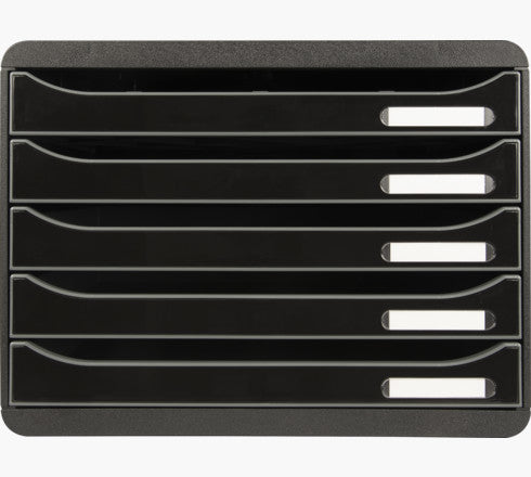 Exacompta Big-Box Plus Schubladenelement – 5 Schubladen, für A4+, Polystyrol (PS), B 270 × H 271 × T 355 mm