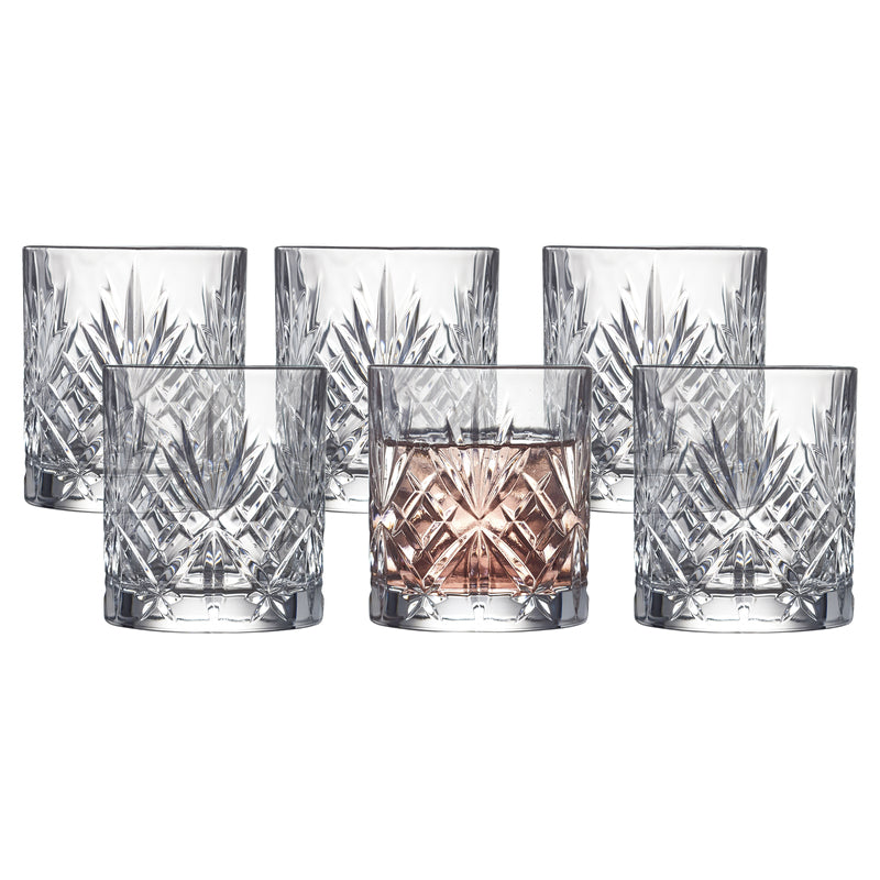 Lyngby Glas Lyngby Trinkglas Melodia – 6er Set, 230 ml, H 8,5 cm, Kristallglas, Transparent, spülmaschinenfest