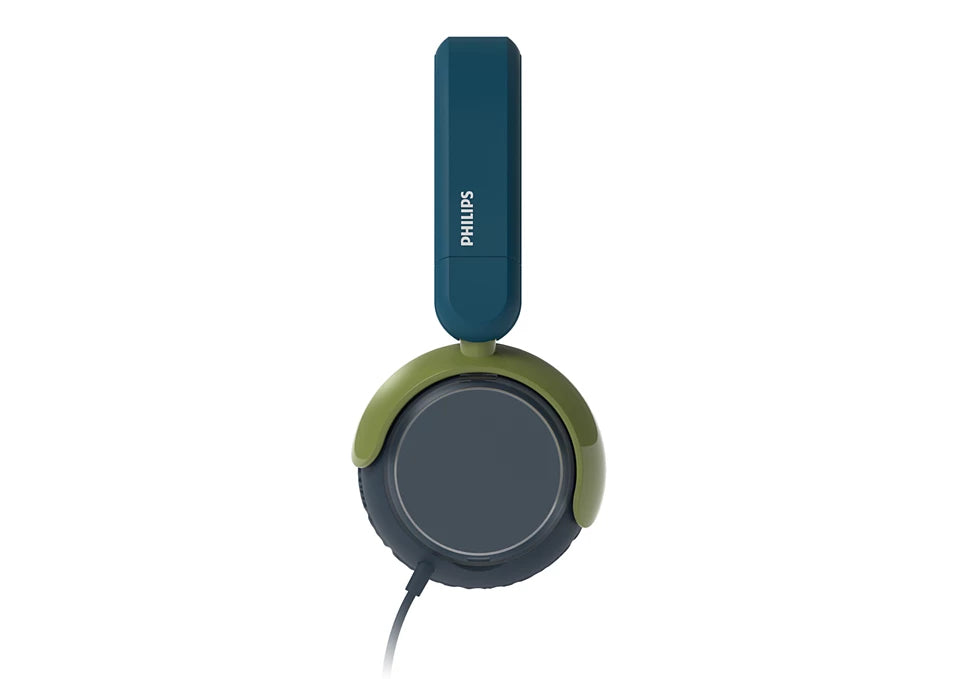 Philips TAK2000CT/00 Kinderkopfhörer – On-Ear, Stereo, Kabel, 3,5 mm Klinke, 85 dB Lautstärke-Limit, Blaugrün