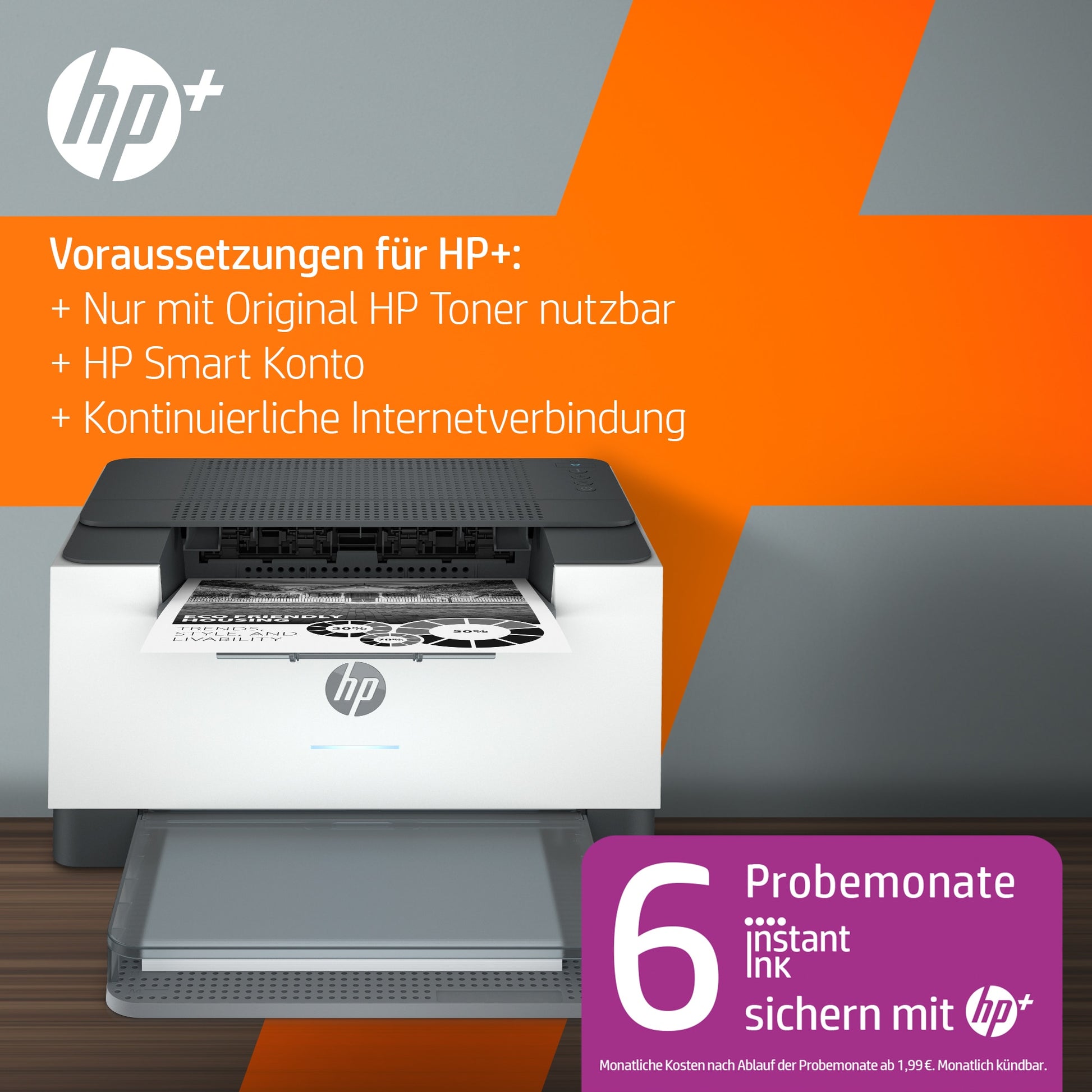 HP LaserJet Pro M209dwe – Schwarz-Weiss, A4, Duplex, WLAN, LAN, USB, 29 ppm, AirPrint, Mopria