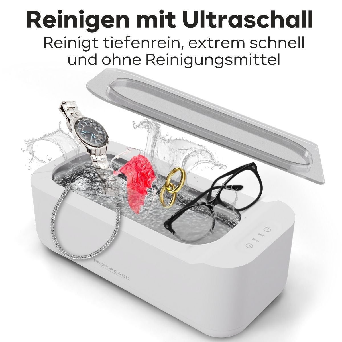 ProfiCare Reinigungsgerät PC-USR 3120 – 0,4 l, Edelstahl, Weiss