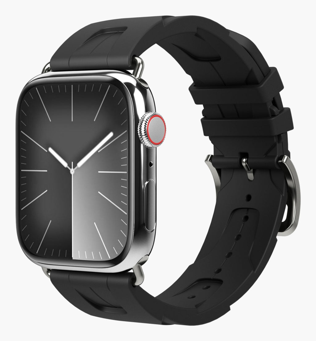 Vonmählen A. R. Exclusive Band – Silikon-Band, Schwarz, für Apple Watch 40/41/42 mm