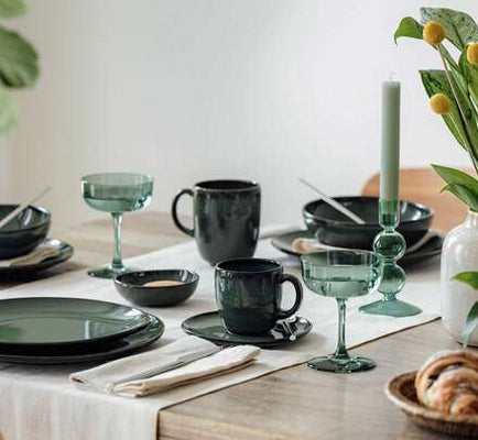 Villeroy & Boch Kaffeetasse – 0,16 l, Steingut, Grün, mit Henkel, 6 Stück