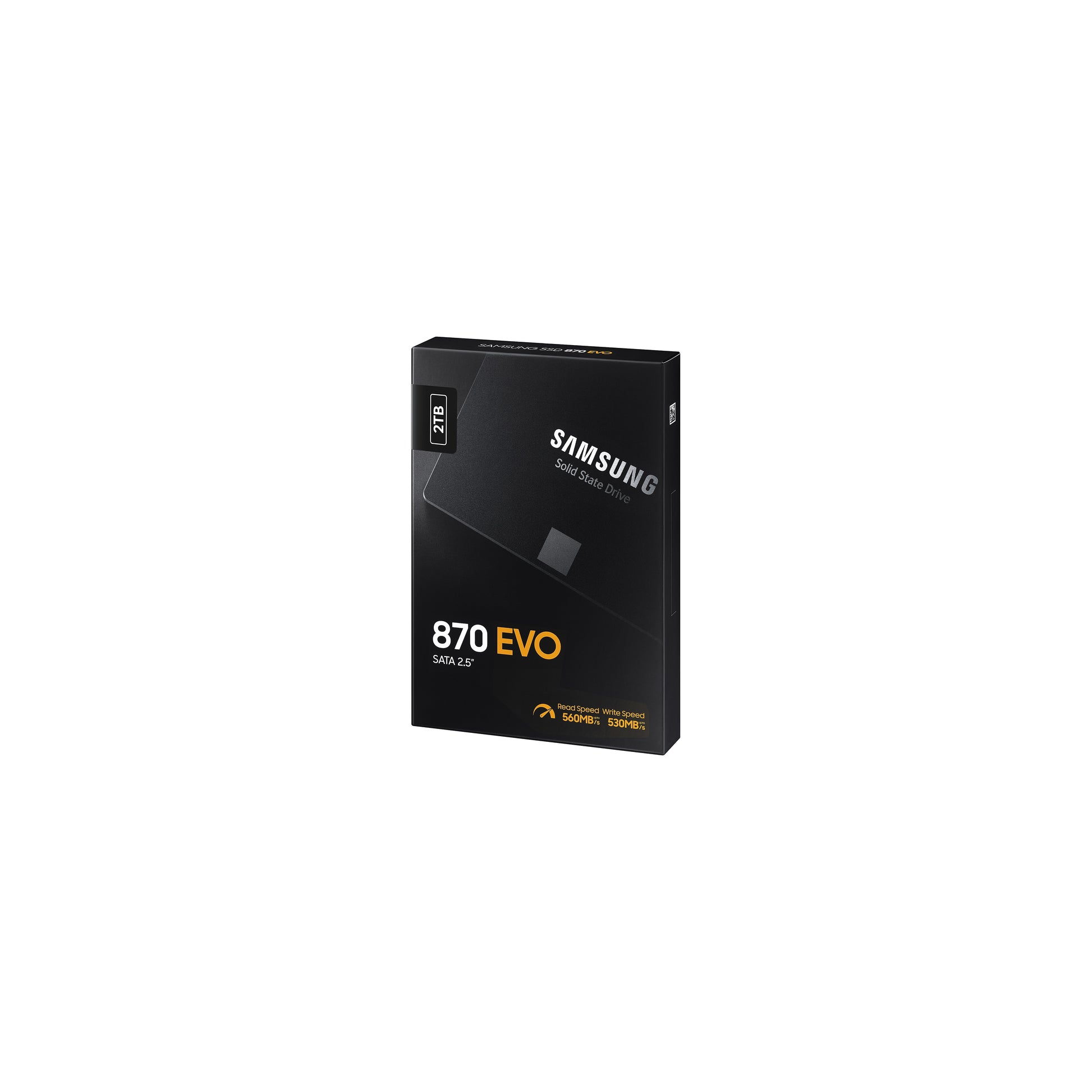 Samsung 870 EVO – 2 TB, 2,5" SATA SSD – Lesen 560 MB/s, Schreiben 530 MB/s