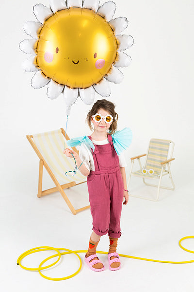 PartyDeco Folienballon Sonne – Ø 90 cm – Folie, Gelb