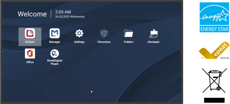 Viewsonic CDE6531-1C – Signage-Display, 65", 500 cd/m², 24/7, Android, USB-C