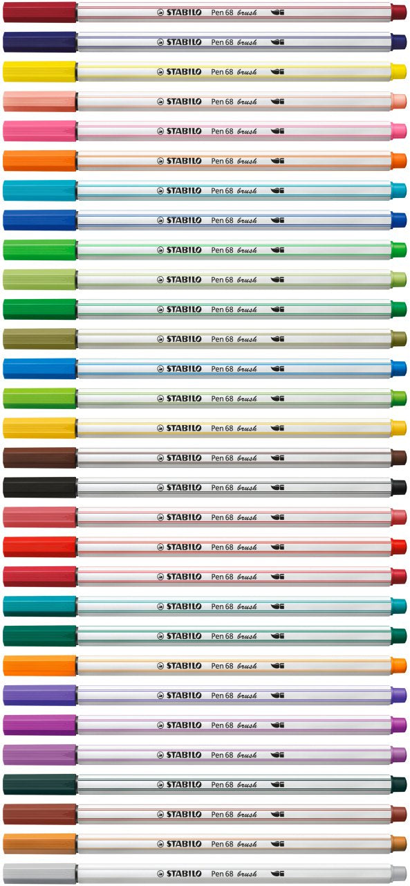 STABILO Pen 68 Brush Pinselstift – Pinselspitze, wasserbasiert, grün