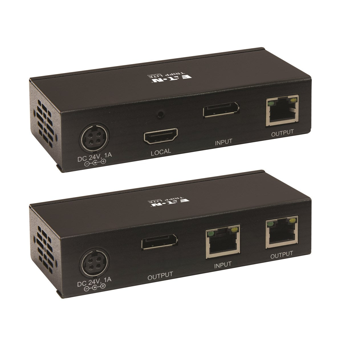 Tripp Lite B127A-111-BDTD – DisplayPort über Cat6 Extender-Set, 4K, 70,1 m, PoC, HDCP 1.4/2.2, Schwarz
