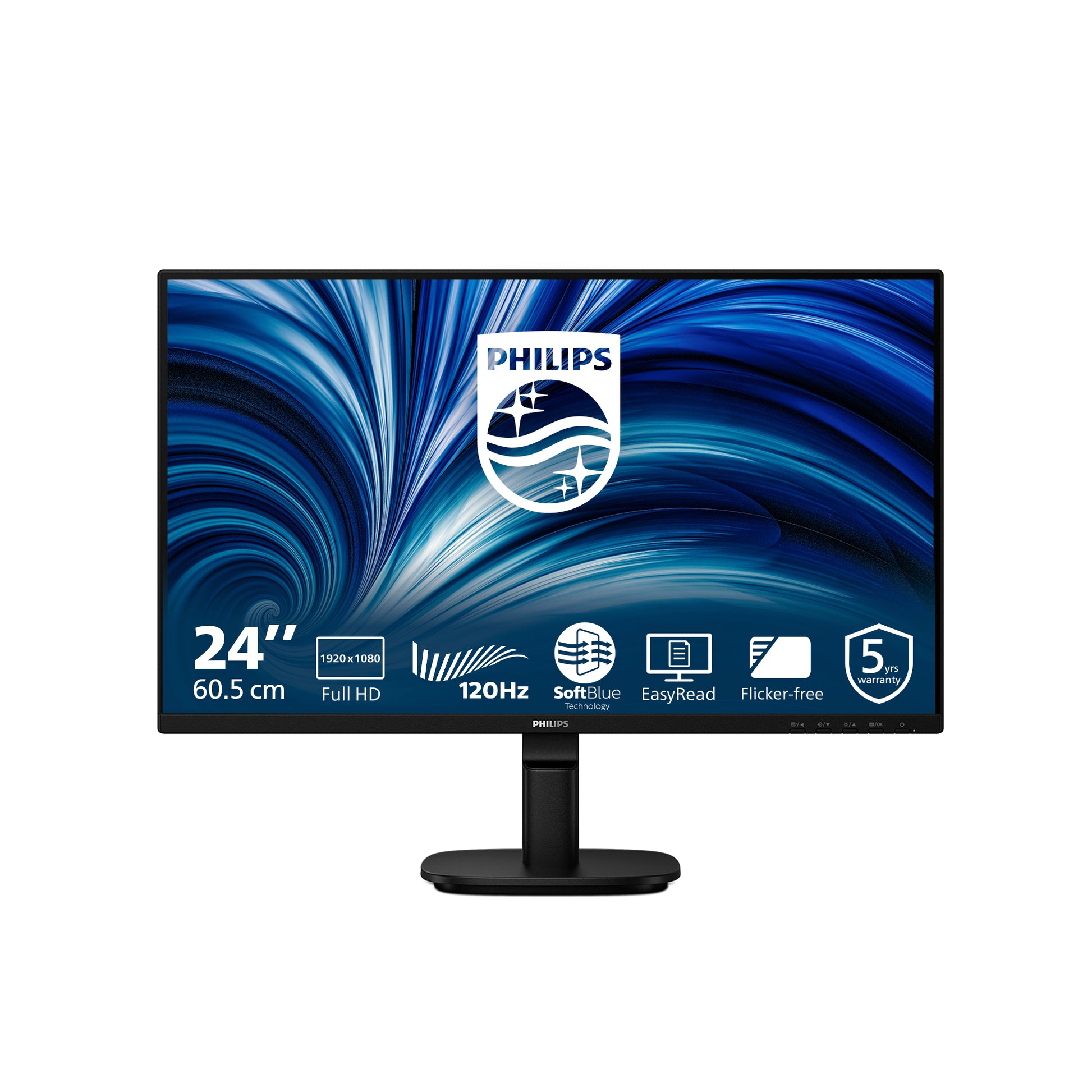 Philips 24B2N2200/00 – Monitor, 24", 1920 × 1080 (Full HD), IPS, 120 Hz, Integrierte Lautsprecher, Schwarz