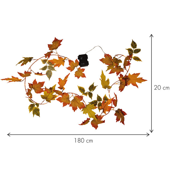 Star Trading Lichterkette Autumn – Starterset, 1,8 m, Warmweiss, Orange, Batteriebetrieb, 3× AA, 30 LEDs