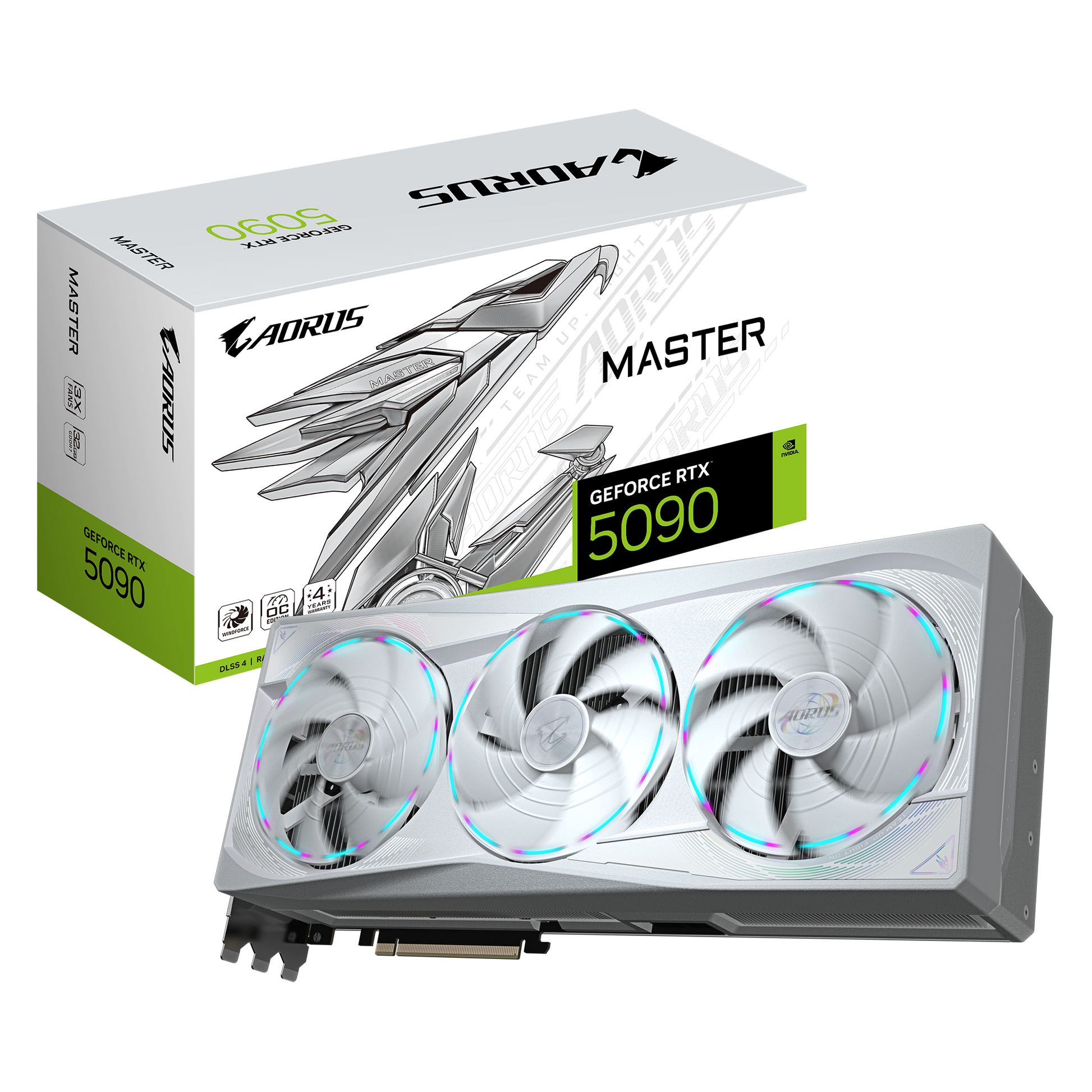 GIGABYTE AORUS RTX 5090 MASTER ICE 32G – PCIe Grafikkarte – 32 GB GDDR7, 3×DP, 1×HDMI, PCIe 5.0, 1×16‑pin