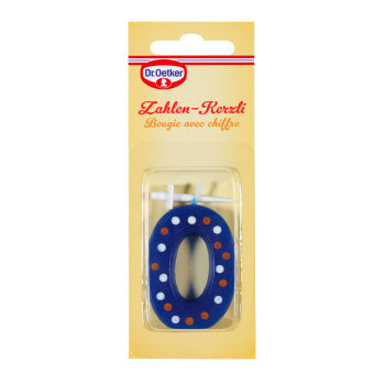 Dr. Oetker Geburtstagskerzen Zahl 0 – Hellrosa – 5 × 13,5 × 0,1 cm – 1 Stk