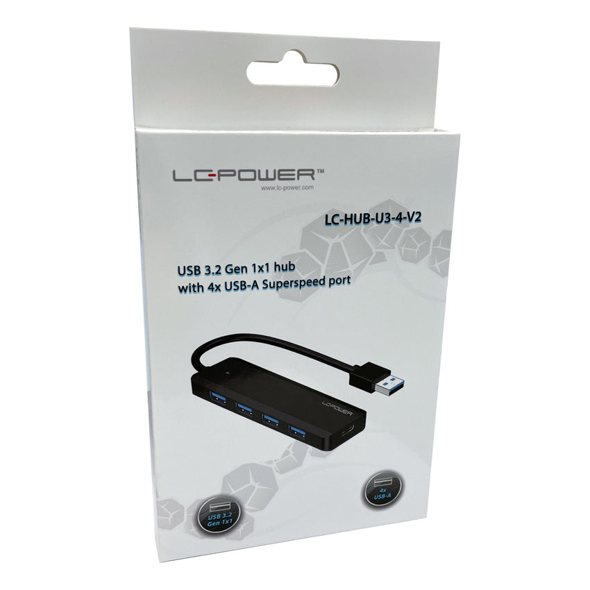 LC-Power LC-HUB-U3-4-V2 USB-Hub – USB-A, 4× USB-A, 1× USB-C