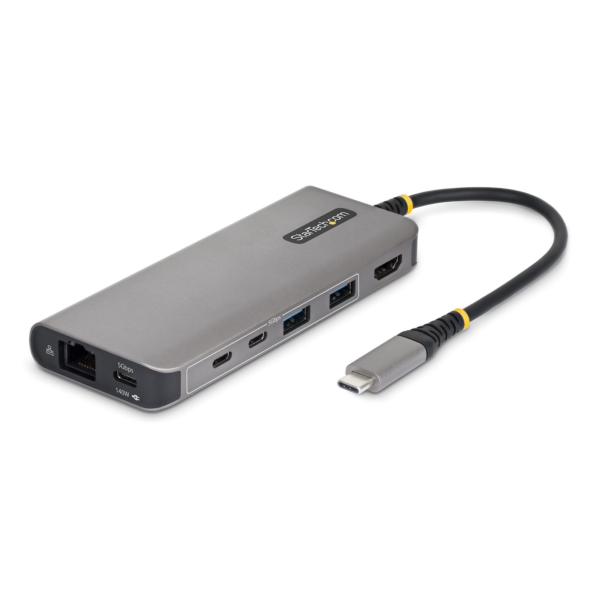 StarTech.com 315B-USBC-MULTIPORT Multiport-Adapter – USB-C, 1× HDMI, 2× USB-A, 140 W PD, GbE, für Windows/Mac