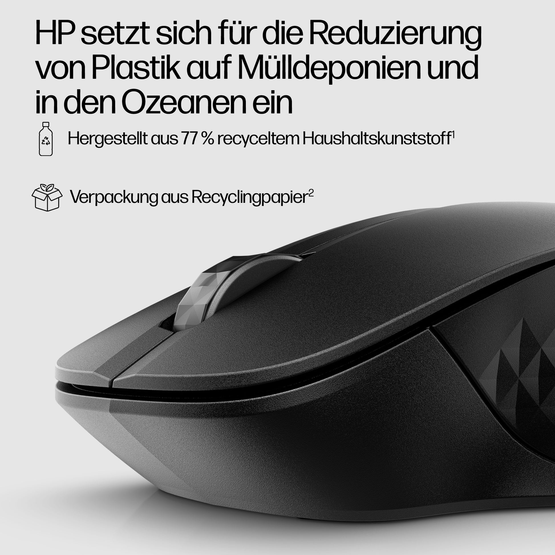 HP 430 Multi Device – Maus – Kabellos (Bluetooth/2,4 GHz), beidhändig, Schwarz