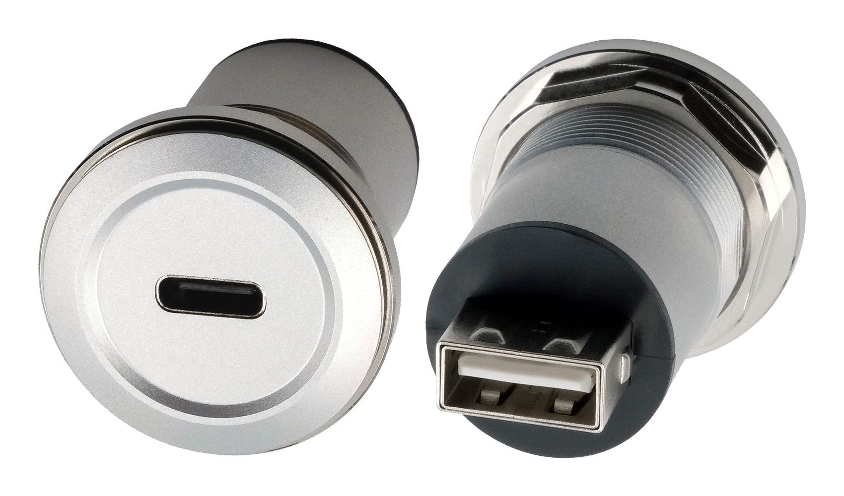 EXSYS EX-49194 Einbau-Adapter USB-C zu USB-A – USB 2.0 (480 Mbit/s), Buchse-Buchse, Metallverstärkt