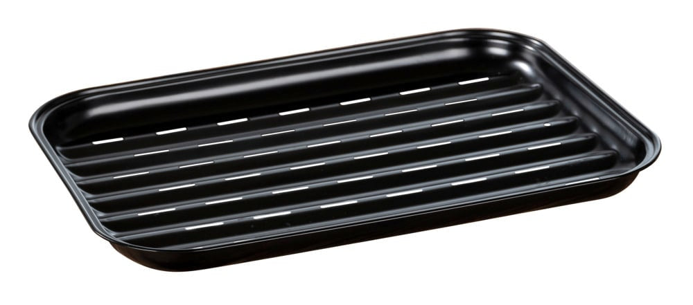 WENKO Grillschale Luca – 34,5 × 24,5 × 2,5 cm, Schwarz – für Grill