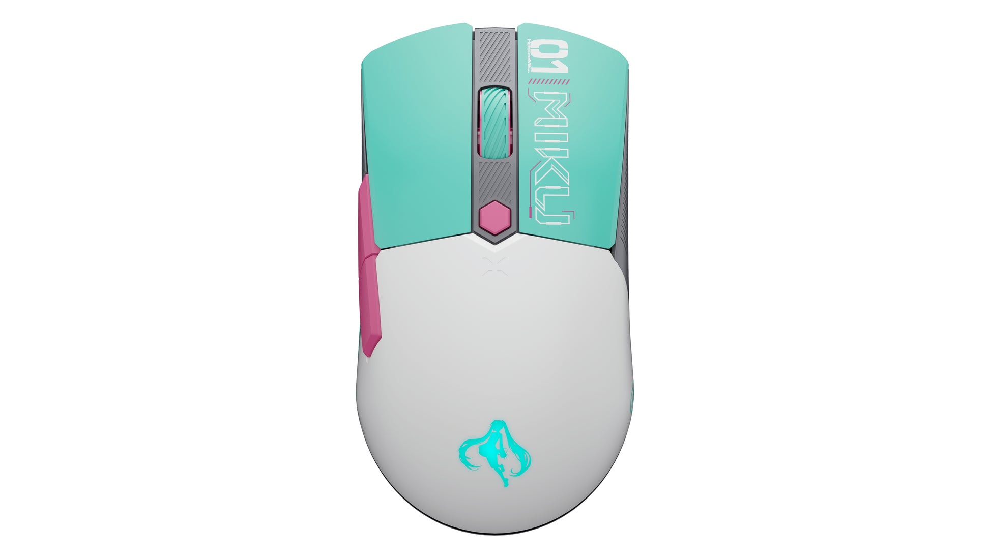 ASUS TUF Gaming Mini Hatsune Miku Edition – Gaming-Maus – Kabellos (Bluetooth/2,4 GHz), 1200 DPI, Rechts, Grün