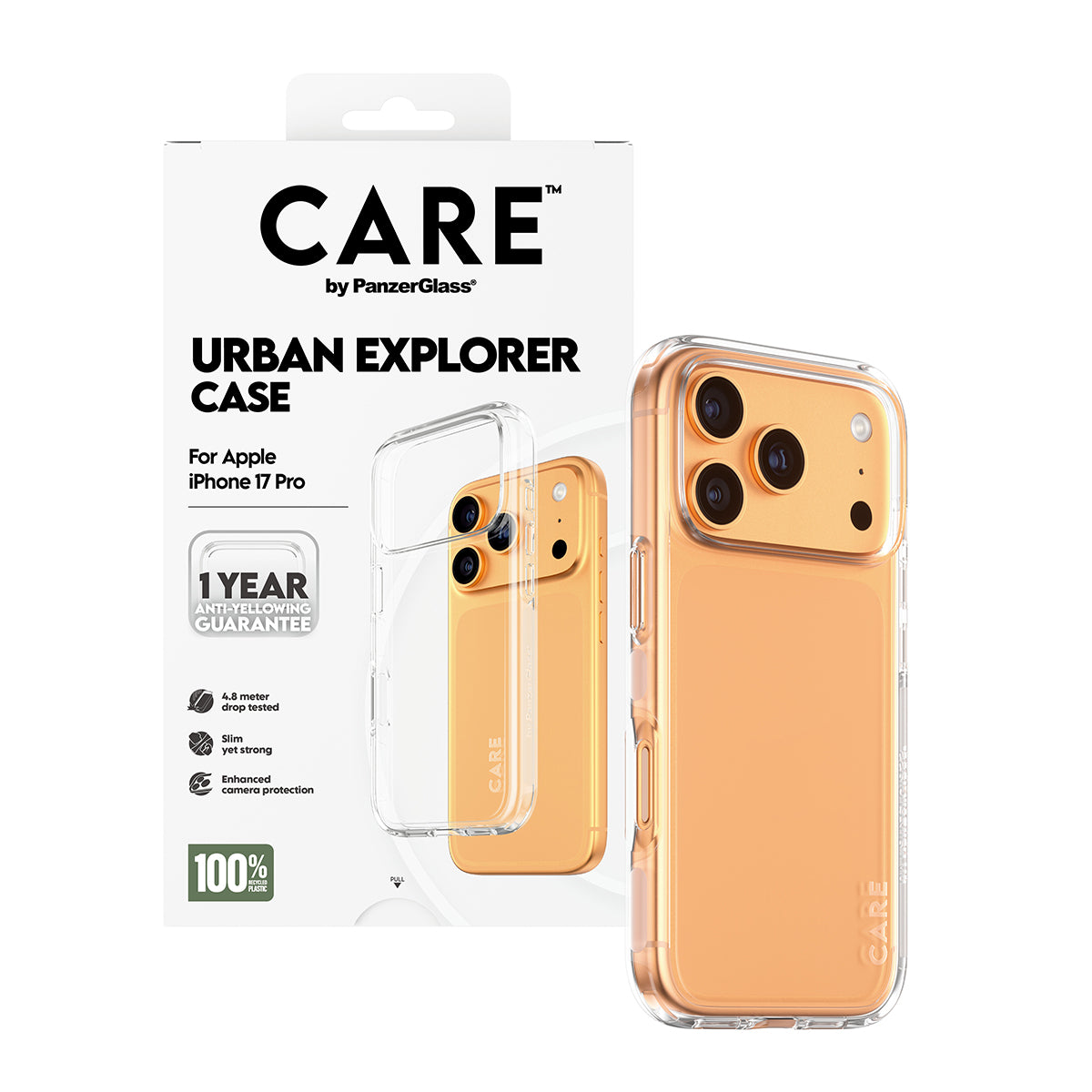 PanzerGlass Backcover CARE Flagship Case Urban Combat – für Apple iPhone 17 Pro – transparent – TPU