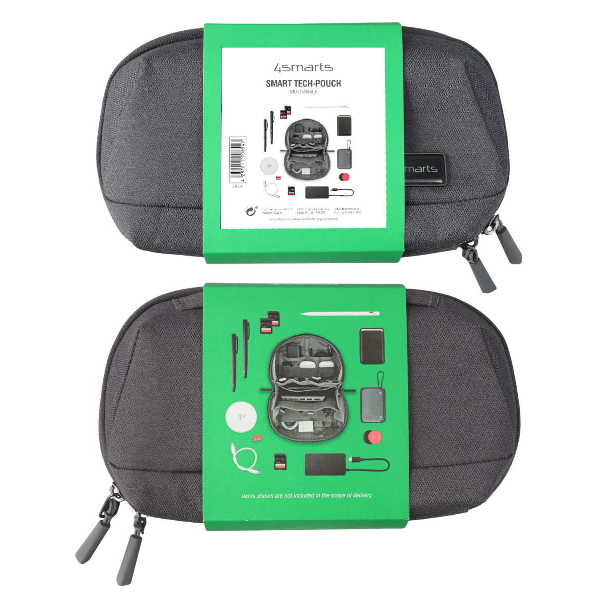 4smarts Reissverschlusstasche Smart Tech-Pouch Multiangle – 230×70×140 mm – Grau
