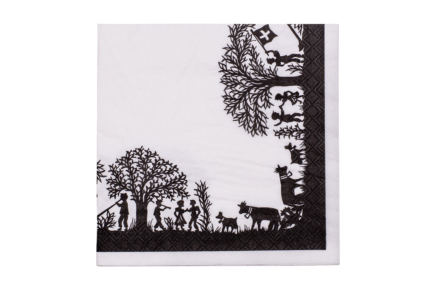 Kadastar Servietten Bergchilbi – schwarz/weiss – 33 × 33 cm, 3-lagig – 20 Stück