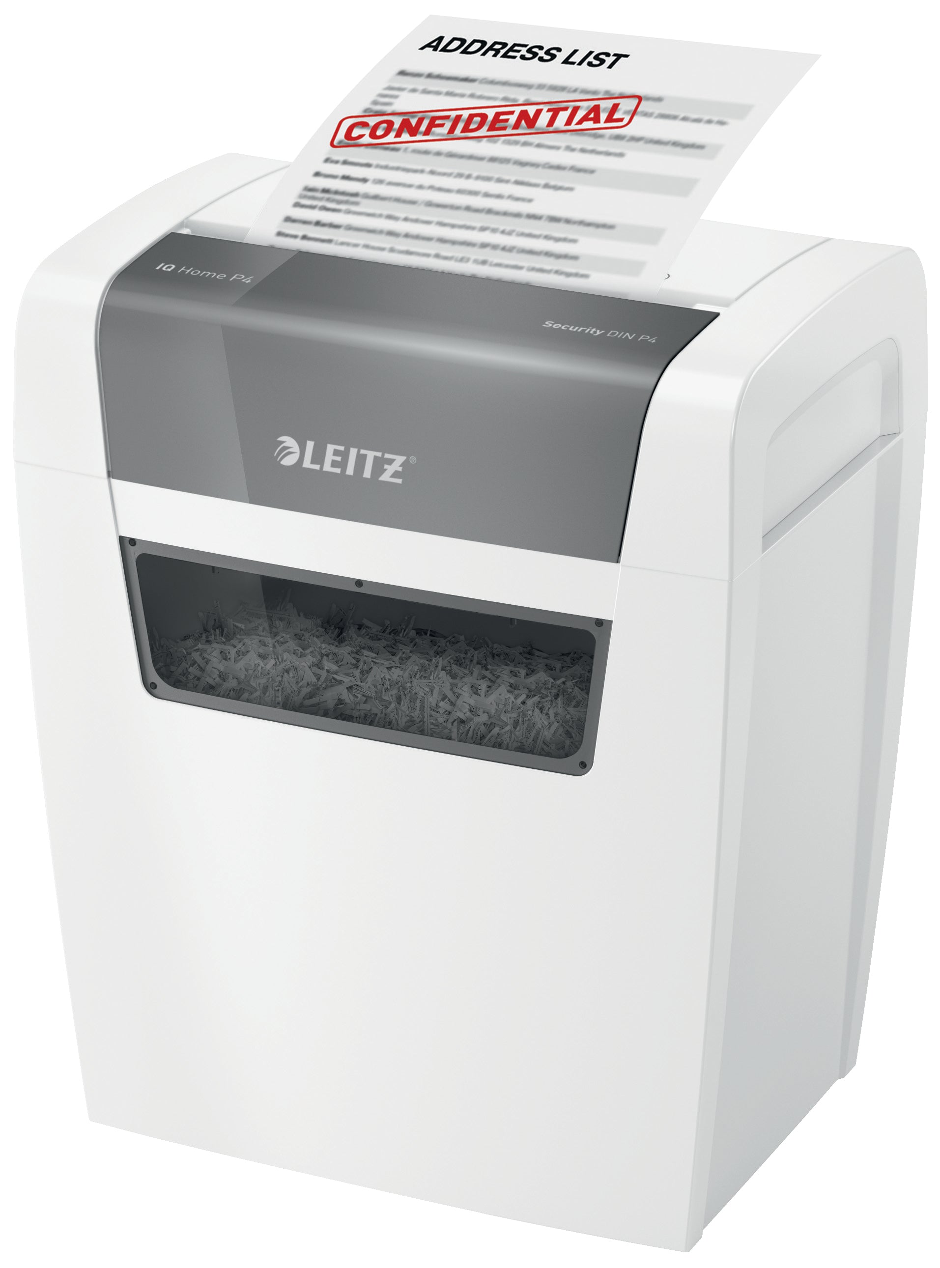 Leitz IQ Home – Aktenvernichter, DIN P-4, Partikelschnitt 4 × 28 mm, 6 Blatt, 15 l, A4
