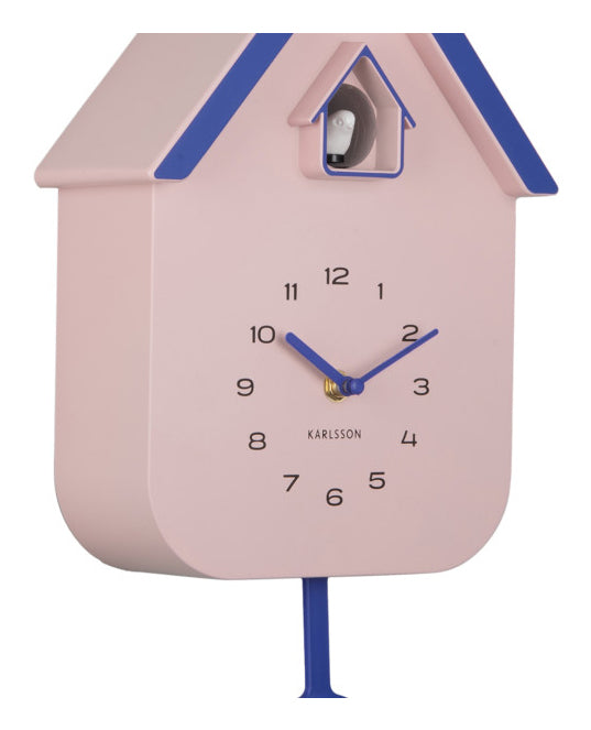 Karlsson Kuckucksuhr Dupla Color – 21,5 × 41 × 8,5 cm, rosa, Kunststoff