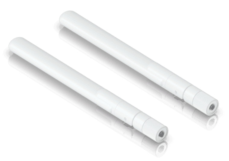 Ubiquiti Omniantenne (2er-Pack), 2,4–5 GHz, 3 dBi (2,4 GHz) / 4 dBi (5 GHz), RP-SMA, IPX6, Weiss
