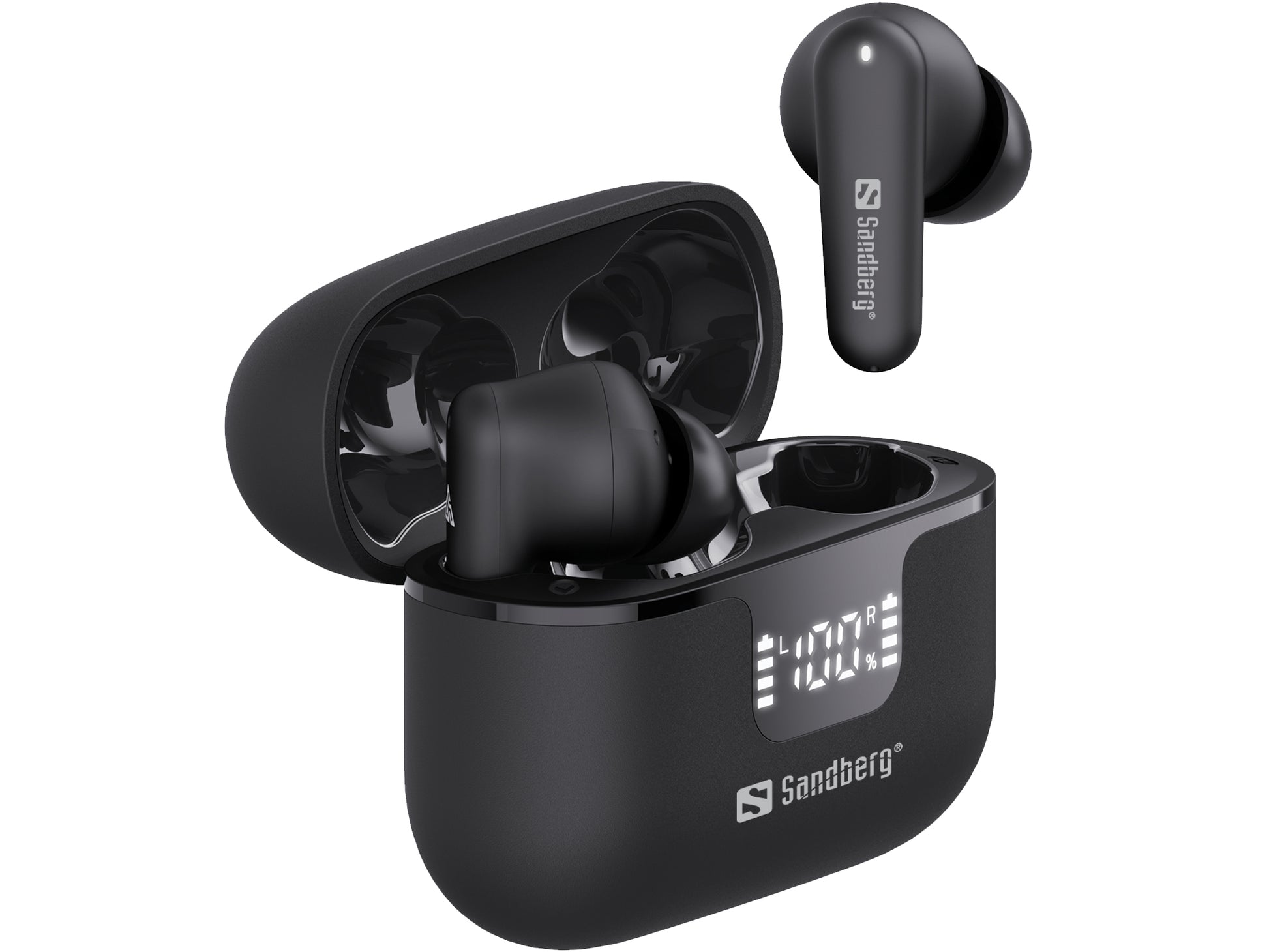 Sandberg 126-52 TWS In-Ear – Stereo, ANC, mit Ladecase, Schwarz, BT 6.0