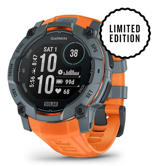 Garmin Instinct 3 Solar – GPS-Smartwatch – 50 mm, GPS, NFC, Orange, Sportarmband
