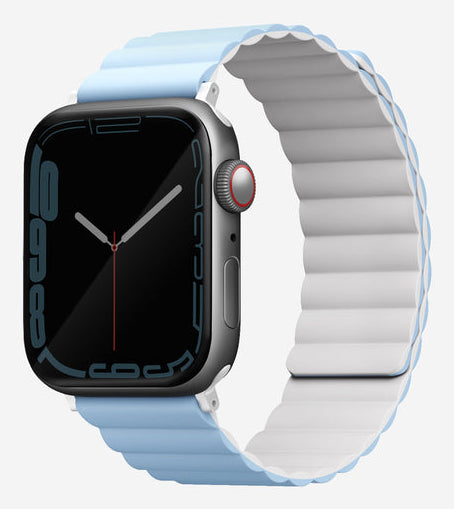 Uniq Revix – Armband – für Apple Watch (diverse Grössen), Blau, Silikon, Edelstahl