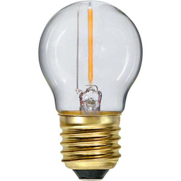 Star Trading LED-Leuchtmittel E27 G45 – Warmweiss 2100 K, 70 lm, 0,8 W, 360° – IP44 – 10 Stk. – Transparent