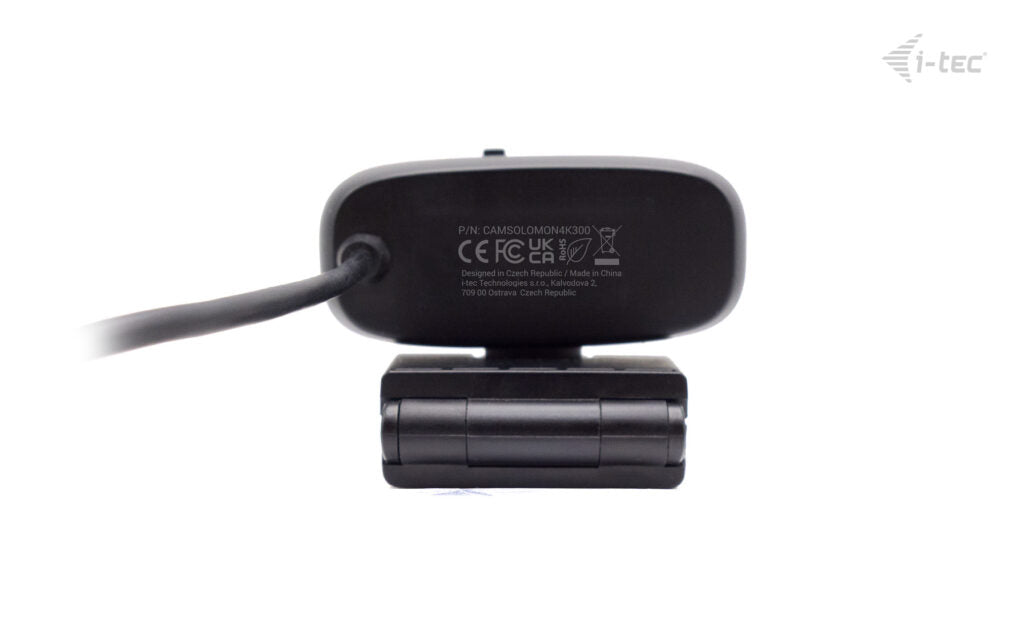 i-tec SOLOMON 300 Webcam – 4K Ultra HD, 60 fps, Sichtschutz, USB – Schwarz