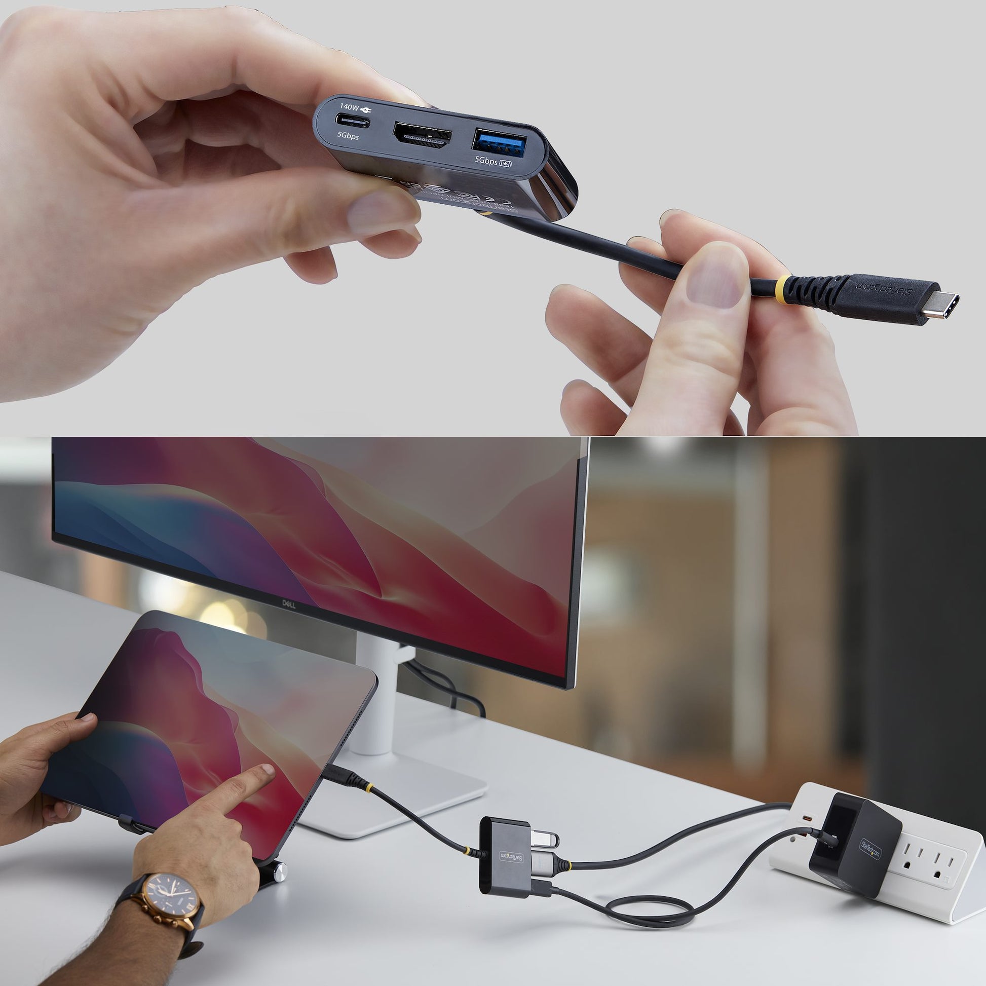 StarTech.com 168B-USBC-MULTIPORT Multiport-Adapter – USB-C, 1× HDMI, 1× USB-A, 1× USB-C, 140 W PD