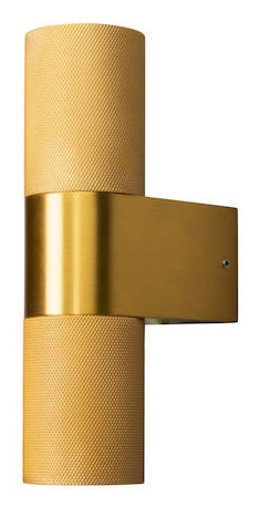 Konstsmide Aussenwandleuchte Temi – 6,5×23,5 cm, 14 W, IP54, Netzbetrieb, dimmbar, Gold, Aluminium