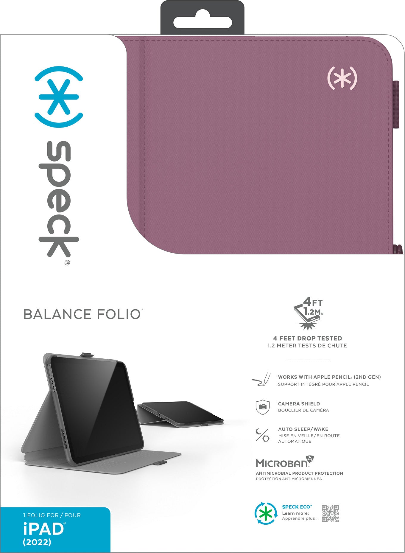 Speck Balance Folio Tablet-Hülle für iPad 10,9" (10. Gen.) – Plumberry