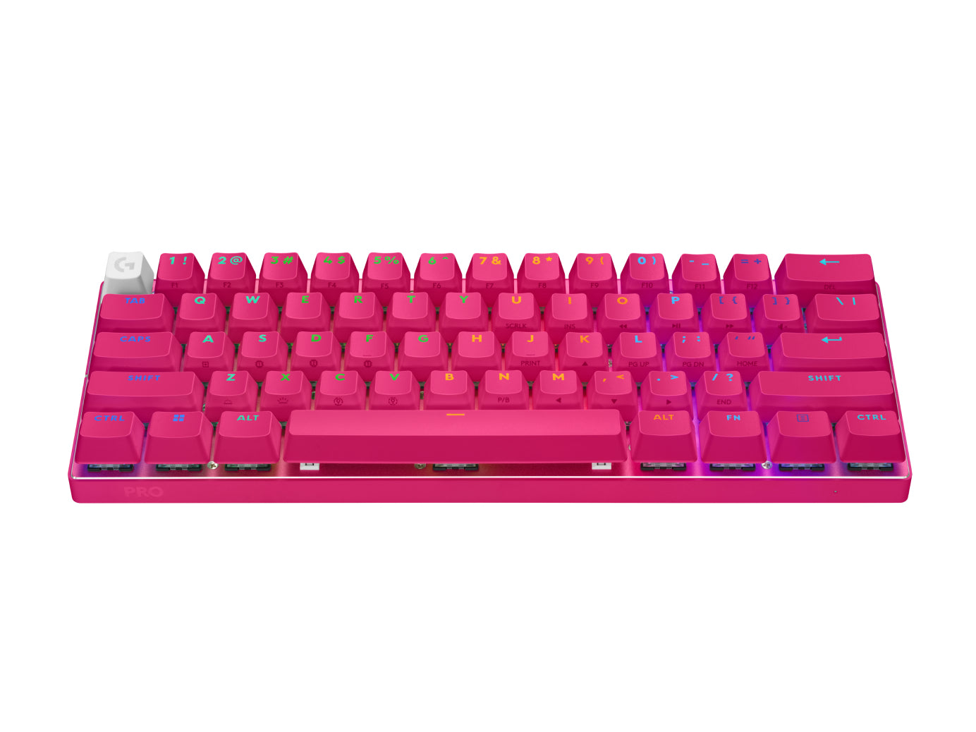 Logitech G PRO X 60 – Gaming-Tastatur 60% – Mechanisch – Bluetooth & 2,4 GHz – QWERTY (US-INT) – Magenta