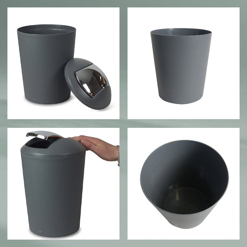 Kela Tisch-Abfallbehälter Marta – 5 l – mit Deckel – Kunststoff, Jadegrün – Ø 195 × H 290 mm