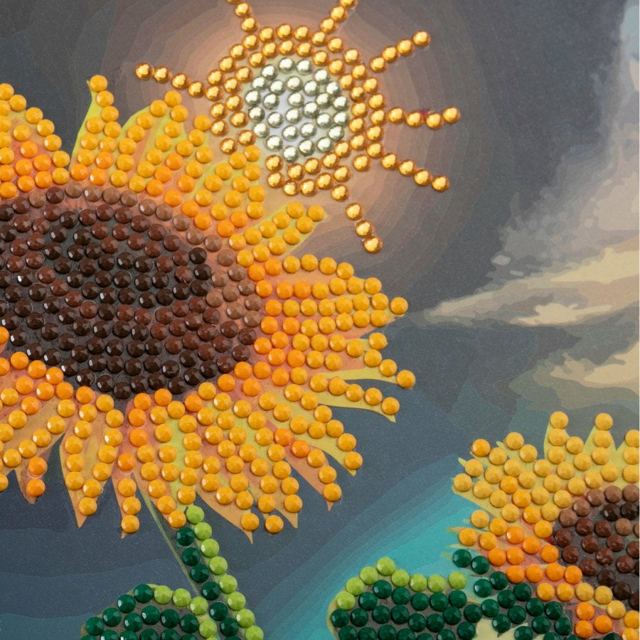 CRAFT Buddy Diamond-Painting-Set Sonnenblume – 18 × 18 cm – ab 8 Jahren