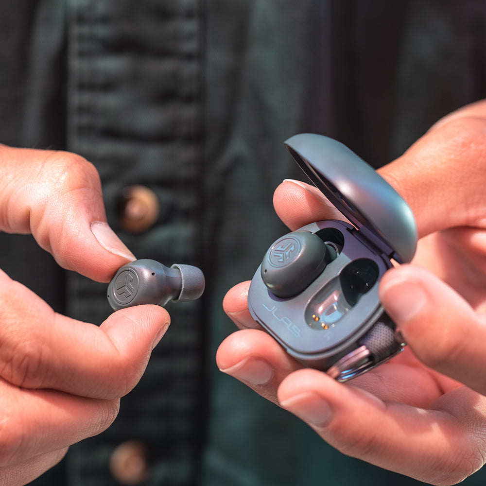 JLab JBuds Mini TWS In-Ear – ANC, mit Ladecase, Grau, BT 5.3