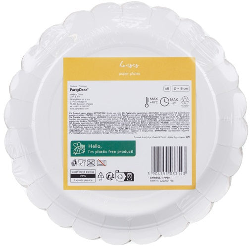 PartyDeco Teller, Papier/Karton, rund – Ø 18 cm, Pferd – 6 Stk.
