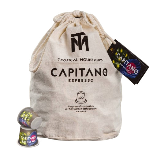 Tropical Mountains Kaffeekapseln Capitano Espresso – für Nespresso – Intensität 9/12 – 100 Kapseln
