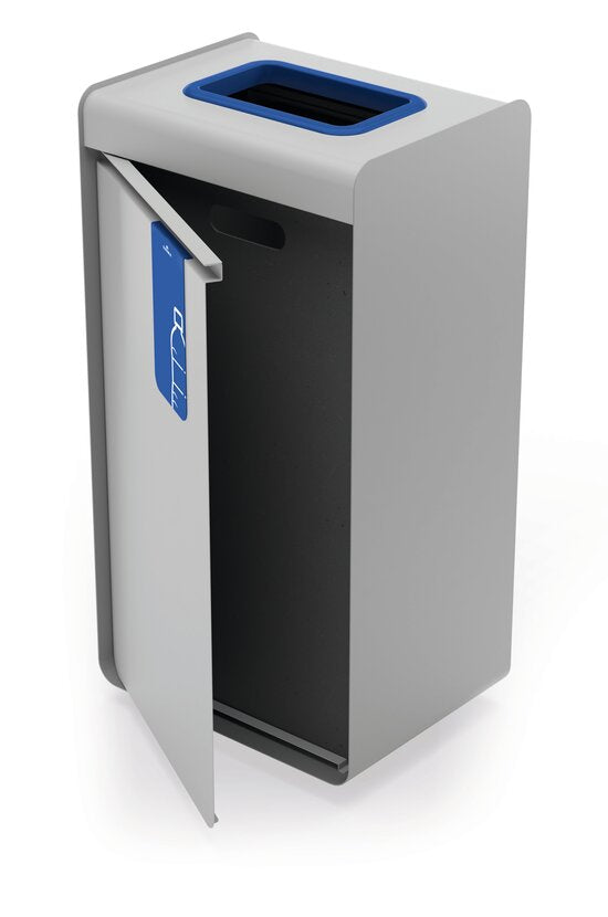 Durable Abfallcontainer DURASORT – 55 l – Metall, blau, grau – B × H × T 420 × 830 × 330 mm – TÜV