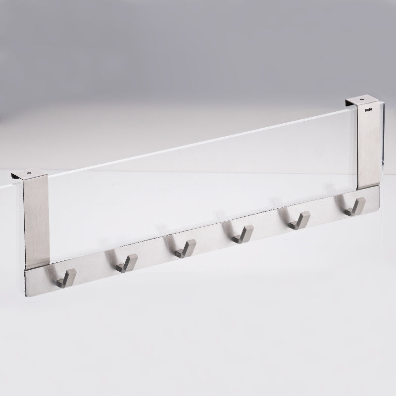 Kela Colgar Wandgarderobe 6 Haken – Edelstahl – Silber – 460 × 25 × 130 mm