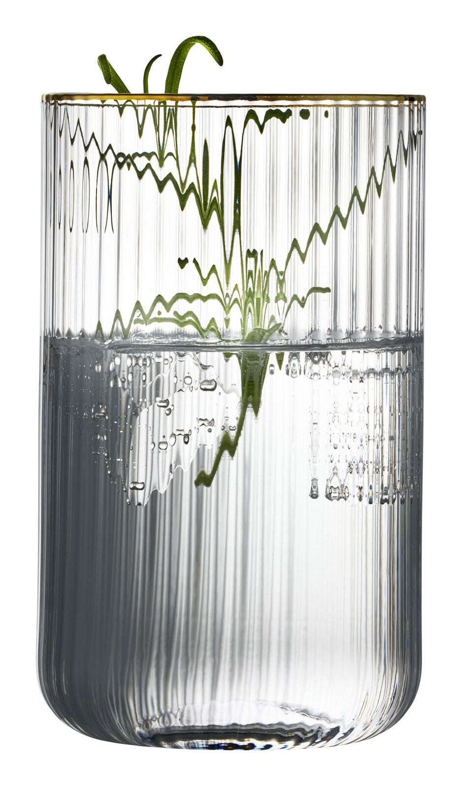 Lyngby Glas Trinkglas Palermo Gold – 4er Set, 500 ml, Ø 7,5 cm, Glas, Gold