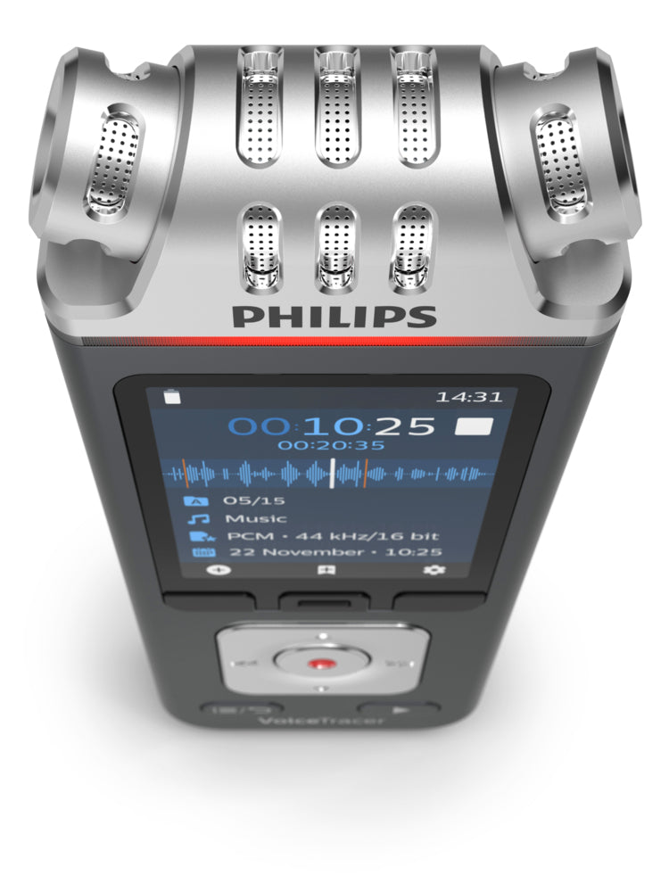 Philips VoiceTracer DVT6115 – Digitales Diktiergerät – 8 GB, 36 h – Silber
